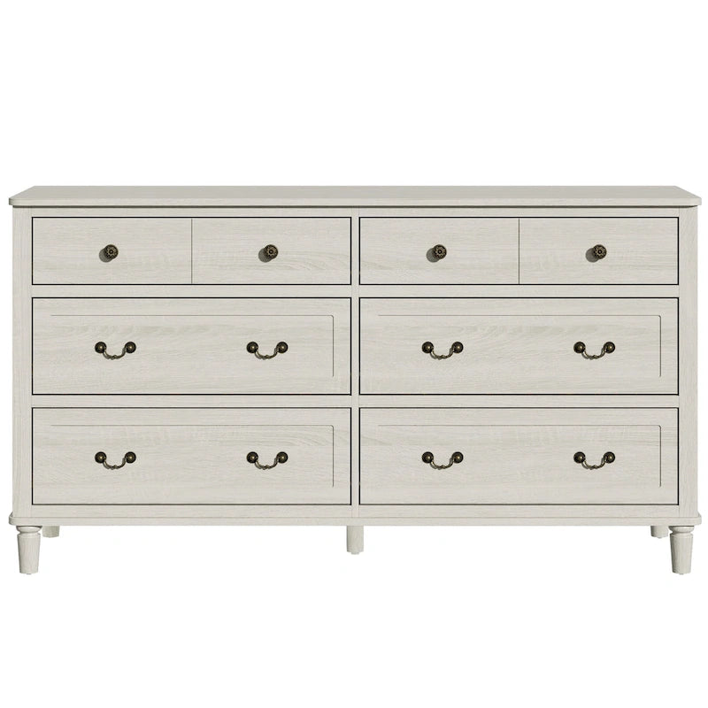 Commode à 6 tiroirs, très grande, gris clair