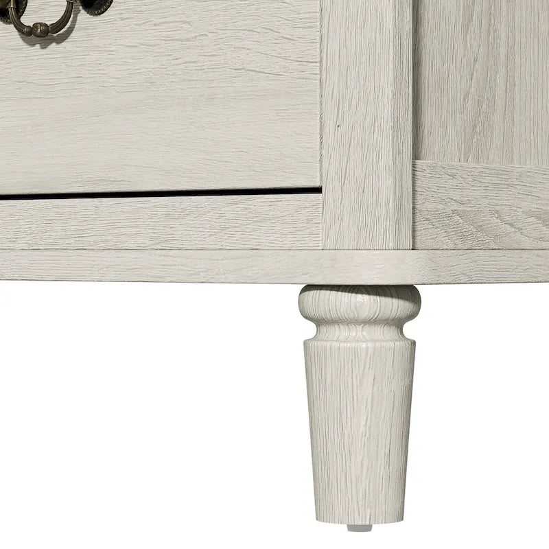 Commode à 6 tiroirs, très grande, gris clair