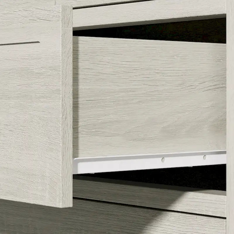Commode à 6 tiroirs, très grande, gris clair