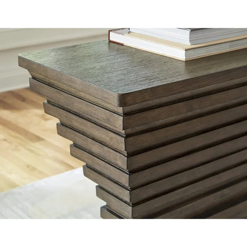 Table d'appoint marron — Largeur 72 x Profondeur 18 x Hauteur 34,75