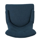 Chaise de bureau pivotante, Tissu bleu marine, Dossier capitonné, Roulettes