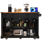 53 Îlot de cuisine de style ferme avec deux portes d'armoire en verre trempé (tabouret non inclus)