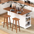 53 Îlot de cuisine de style ferme avec deux portes d'armoire en verre trempé (tabouret non inclus)