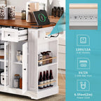 53 Îlot de cuisine de style ferme avec deux portes d'armoire en verre trempé (tabouret non inclus)