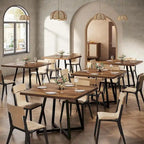 Table à manger carrée en bois de 31,5 pouces avec base en métal