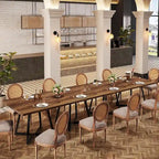 Table à manger carrée en bois de 31,5 pouces avec base en métal