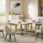 Table à manger carrée en bois de 31,5 pouces avec base en métal
