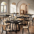 Table à manger carrée en bois de 31,5 pouces avec base en métal