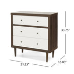 Commode trois tiroirs de style moderne du milieu du siècle