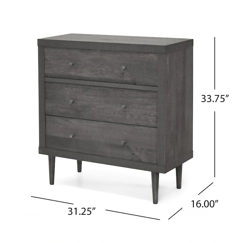Commode trois tiroirs de style moderne du milieu du siècle