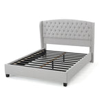 Lit plateforme rembourré format très grand ("King Size") à profil bas