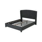 Lit plateforme rembourré format très grand ("King Size") à profil bas