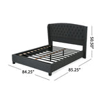 Lit plateforme rembourré format très grand ("King Size") à profil bas