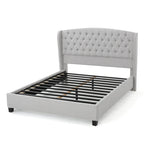 Lit plateforme rembourré format très grand ("King Size") à profil bas