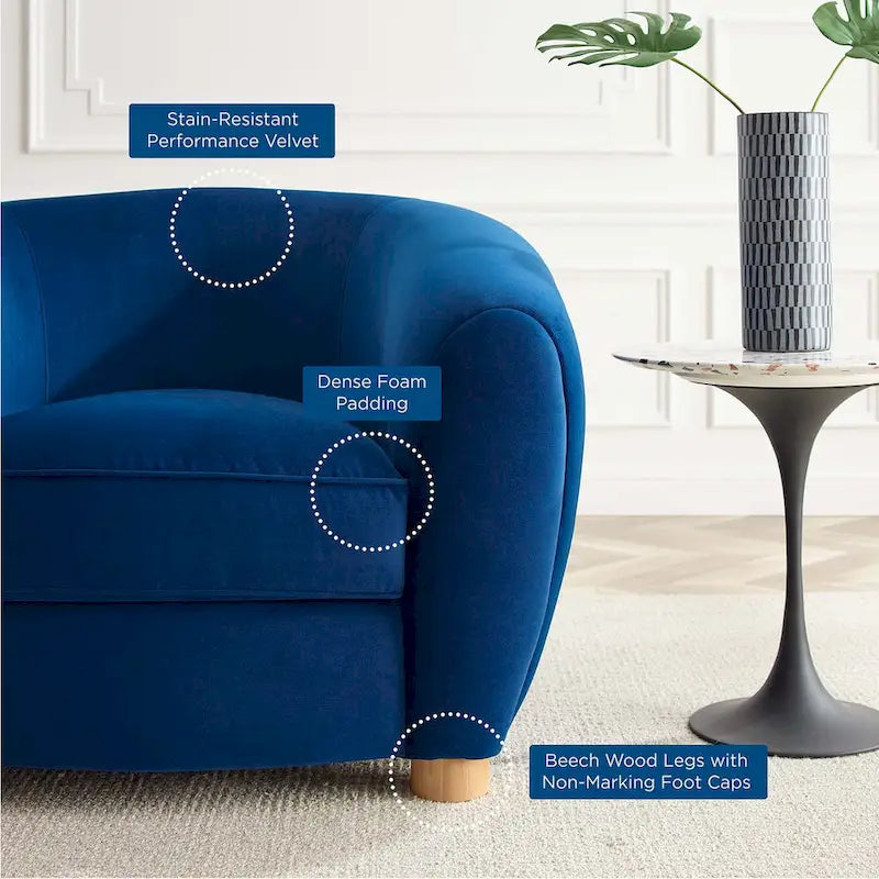 Fauteuil Abundant en Velours Performance