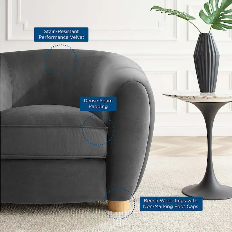 Fauteuil Abundant en Velours Performance