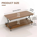 Table basse de salon moderne, comprenant une table basse en bois et une table d'appoint.