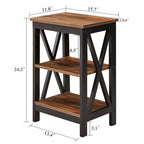Table basse de salon moderne, comprenant une table basse en bois et une table d'appoint.