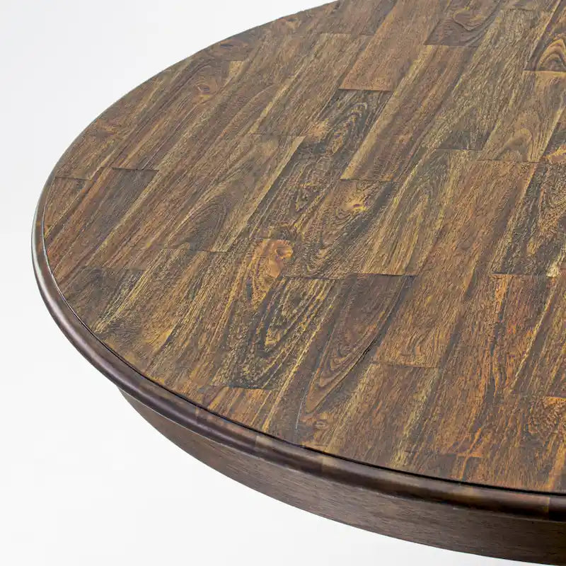 Table à manger moderne – Plateau rond avec pied central, 122 x 122 cm (plusieurs finitions disponibles)