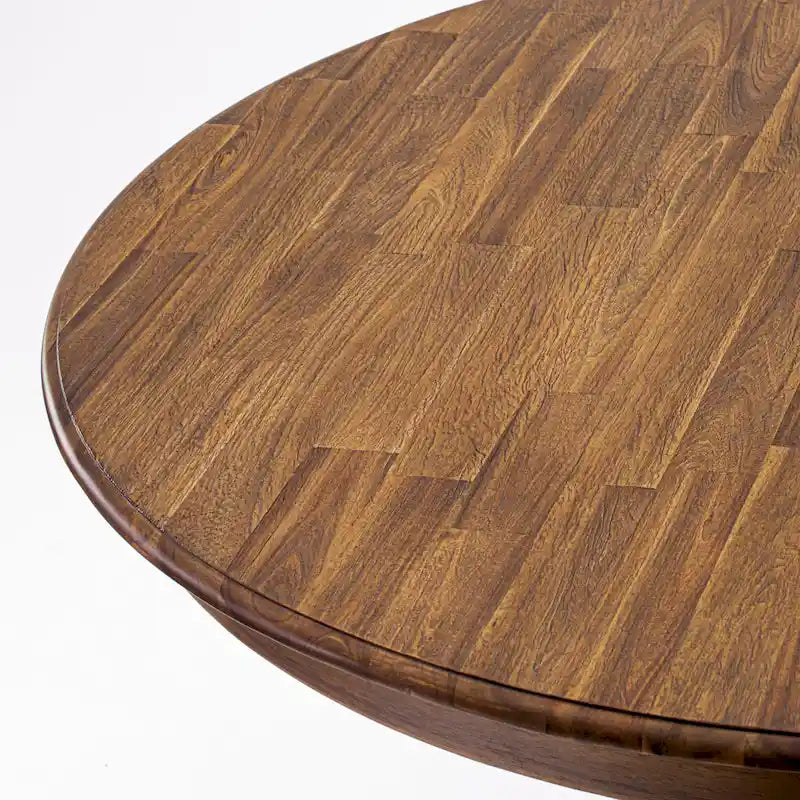 Table à manger moderne – Plateau rond avec pied central, 122 x 122 cm (plusieurs finitions disponibles)