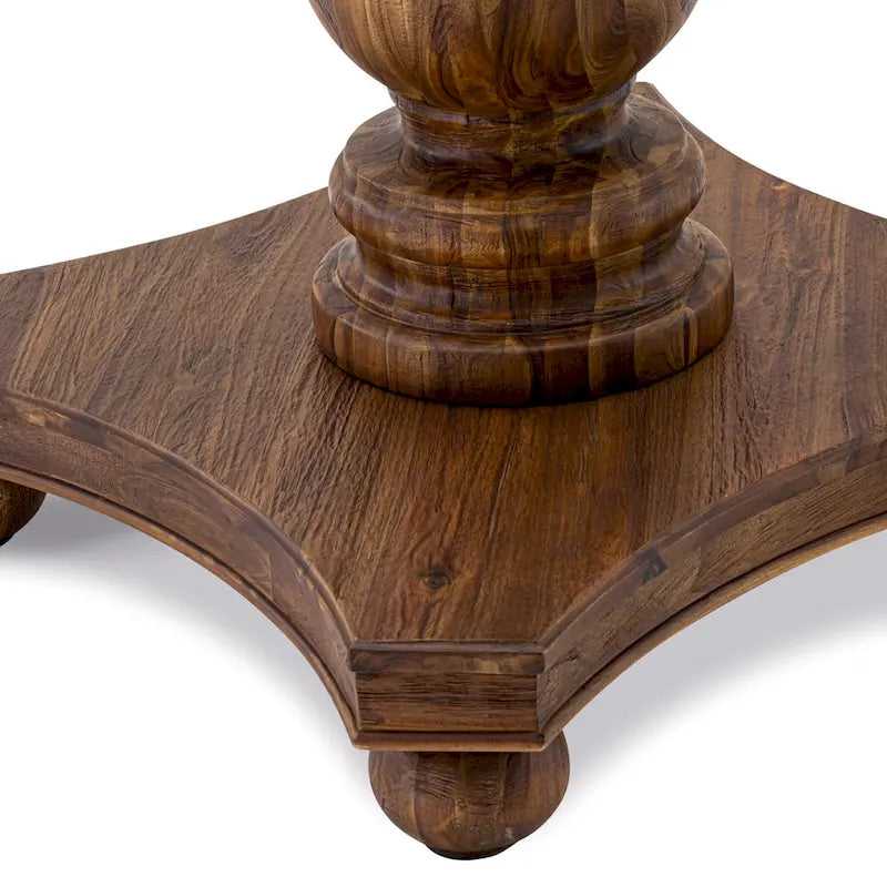 Table à manger moderne – Plateau rond avec pied central, 122 x 122 cm (plusieurs finitions disponibles)