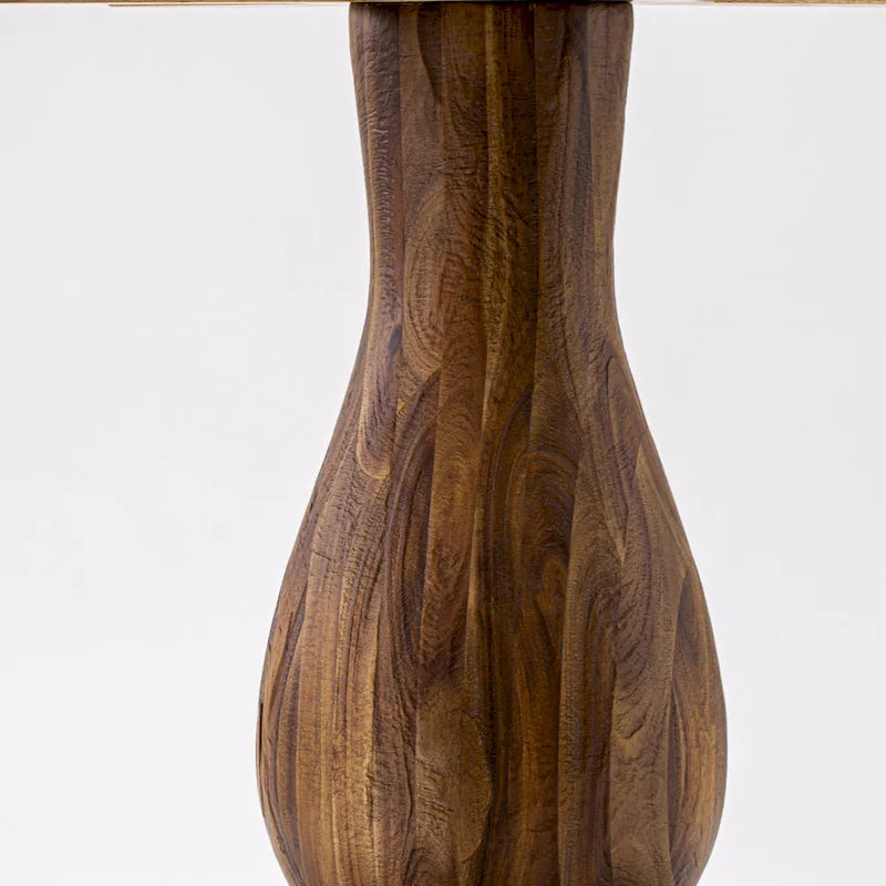 Table à manger moderne – Plateau rond avec pied central, 122 x 122 cm (plusieurs finitions disponibles)