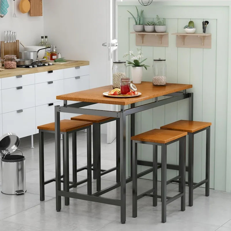 Comptoir de bar, table et chaises de style ferme moderne
