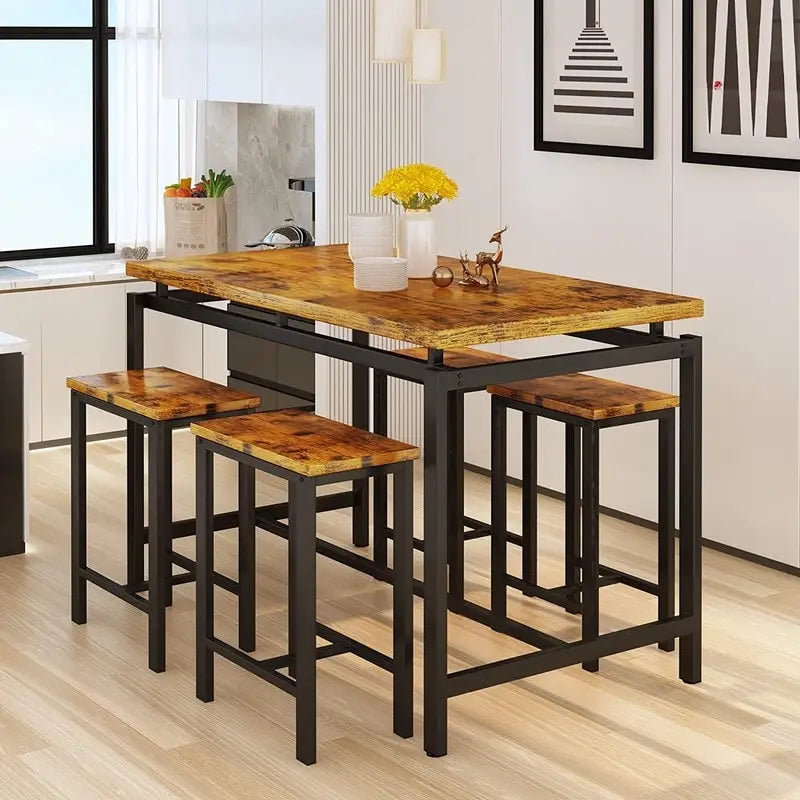 Comptoir de bar, table et chaises de style ferme moderne
