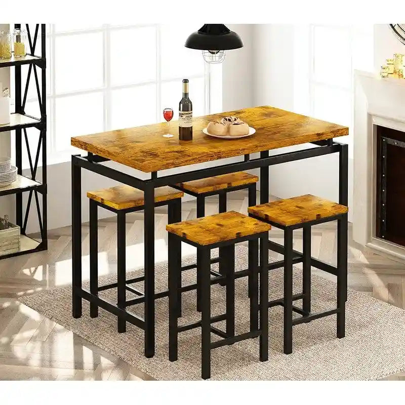 Comptoir de bar, table et chaises de style ferme moderne
