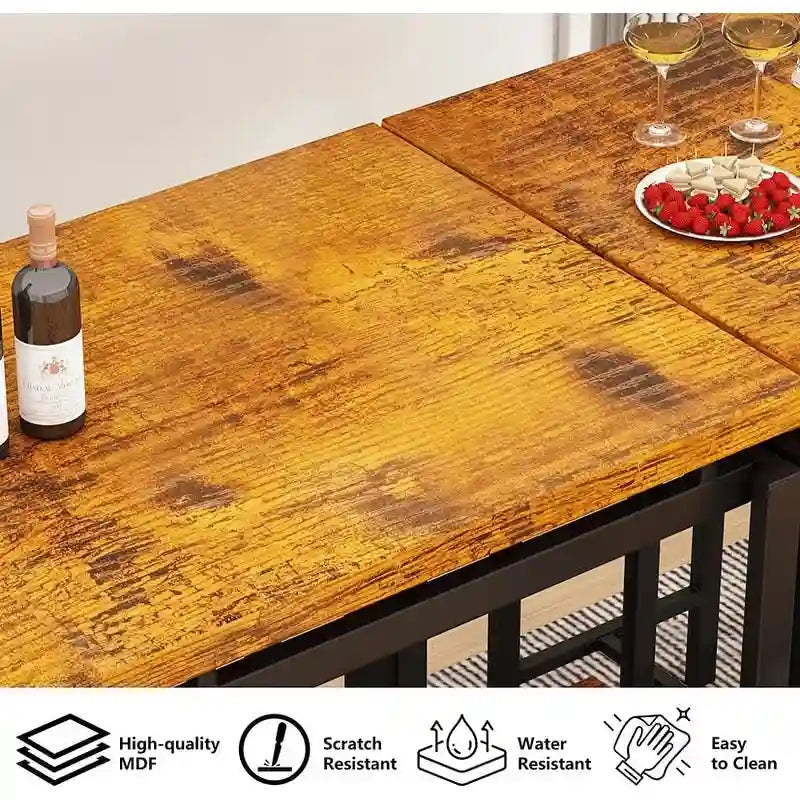 Comptoir de bar, table et chaises de style ferme moderne