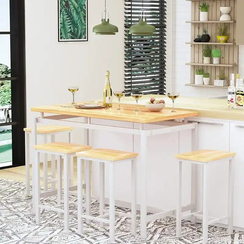 Comptoir de bar, table et chaises de style ferme moderne