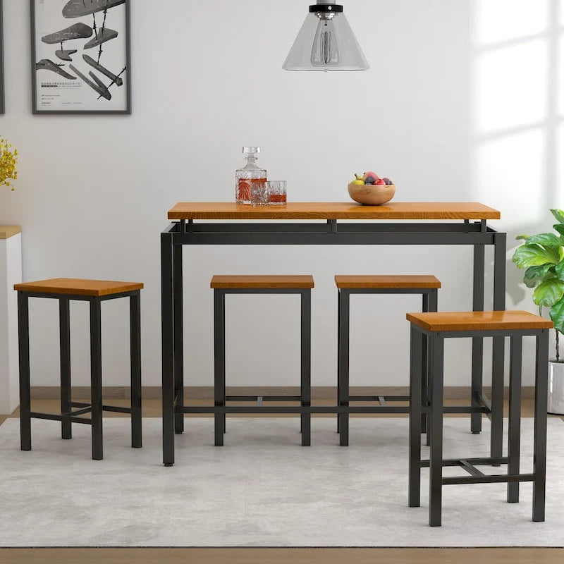 Comptoir de bar, table et chaises de style ferme moderne