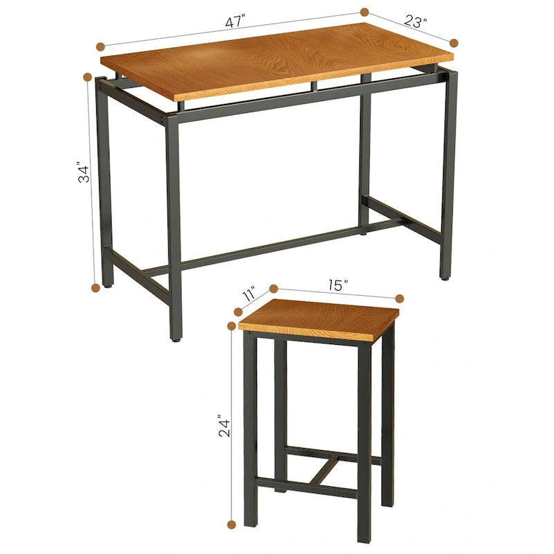 Comptoir de bar, table et chaises de style ferme moderne