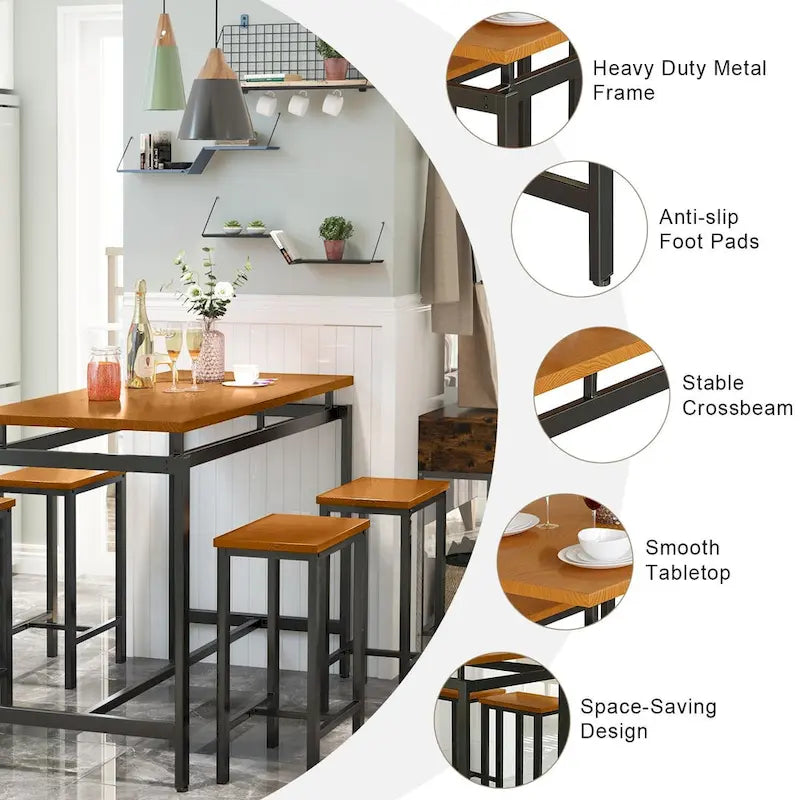 Comptoir de bar, table et chaises de style ferme moderne