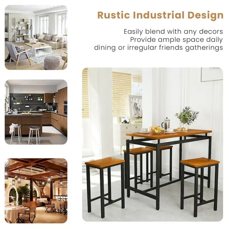 Comptoir de bar, table et chaises de style ferme moderne