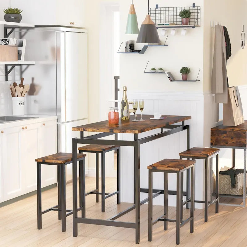 Comptoir de bar, table et chaises de style ferme moderne