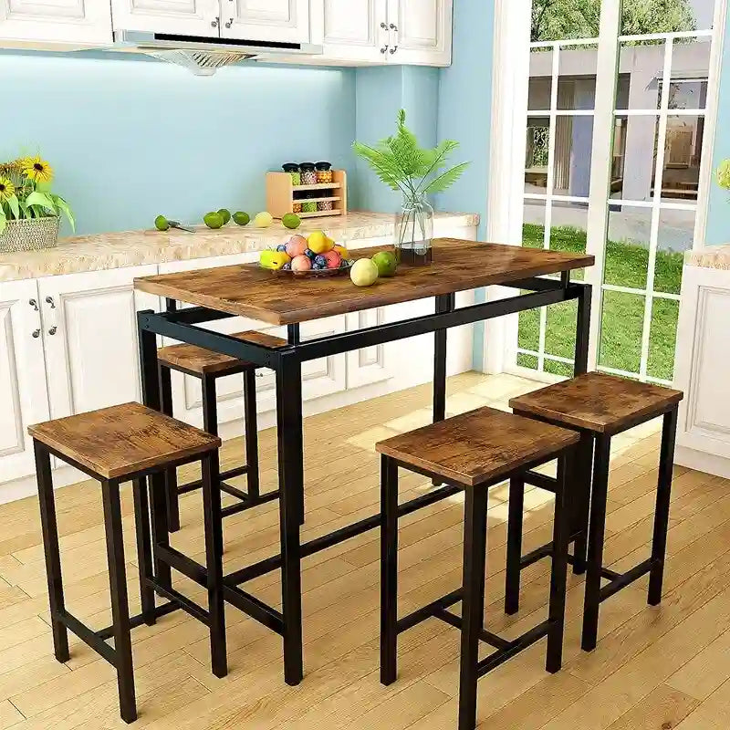 Comptoir de bar, table et chaises de style ferme moderne
