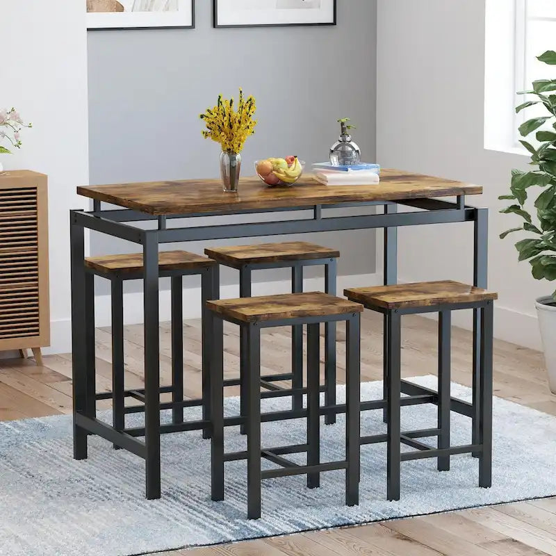 Comptoir de bar, table et chaises de style ferme moderne