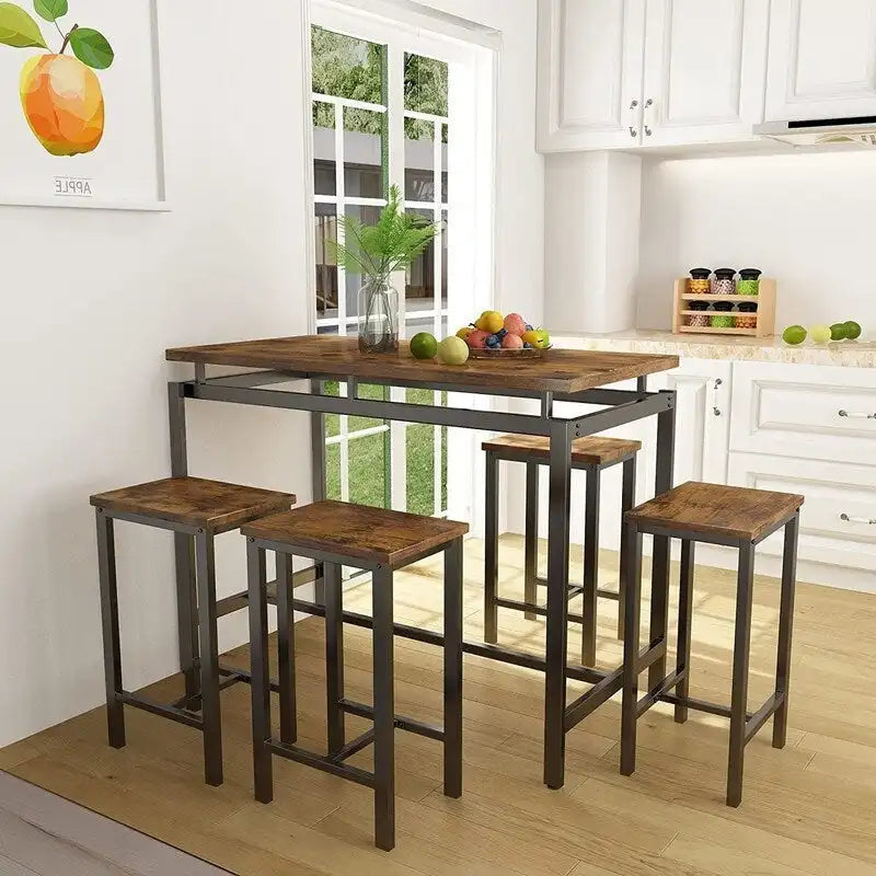 Comptoir de bar, table et chaises de style ferme moderne