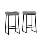 Tabouret de comptoir Amber 26 Gris fumé - Hauteur 26
