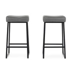 Tabouret de comptoir Amber 26 Gris fumé - Hauteur 26