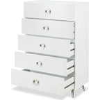 Commode moderne rectangulaire en bois à 5 tiroirs
