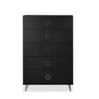 Commode moderne rectangulaire en bois à 5 tiroirs