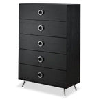 Commode moderne rectangulaire en bois à 5 tiroirs