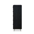 Commode moderne rectangulaire en bois à 5 tiroirs