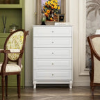 Table de chevet, commode à 5 tiroirs, armoire de rangement haute