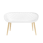 Banc intérieur/extérieur, blanc/naturel, résistant aux intempéries