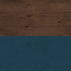 Table d'appoint de 24 pouces, aucun assemblage requis, finition denim bleu et whisky.