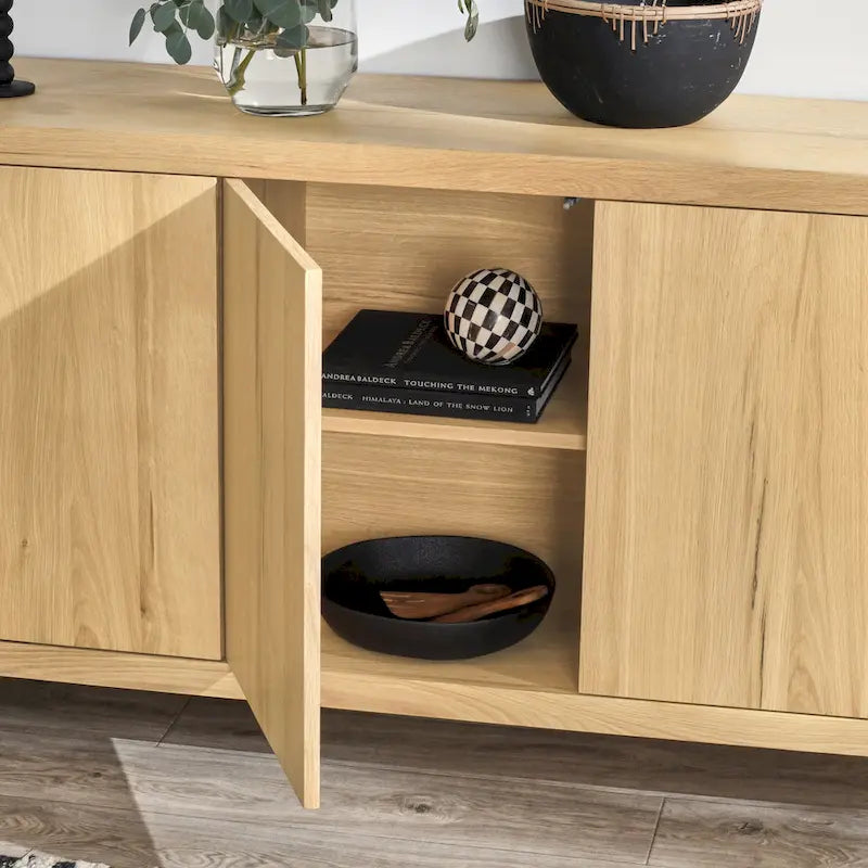 Buffet en chêne 4 portes - 80Lx22Px33H