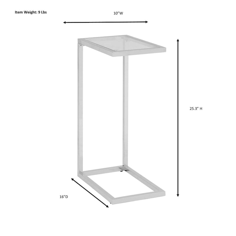 Table d'appoint en C - plateau en chêne - base en fer forgé antique
